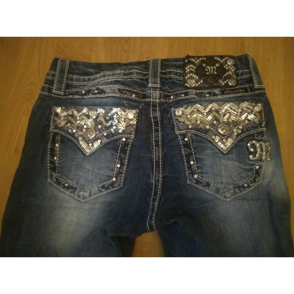 Embellished Miss Me Boot Cut Jeans Size 26